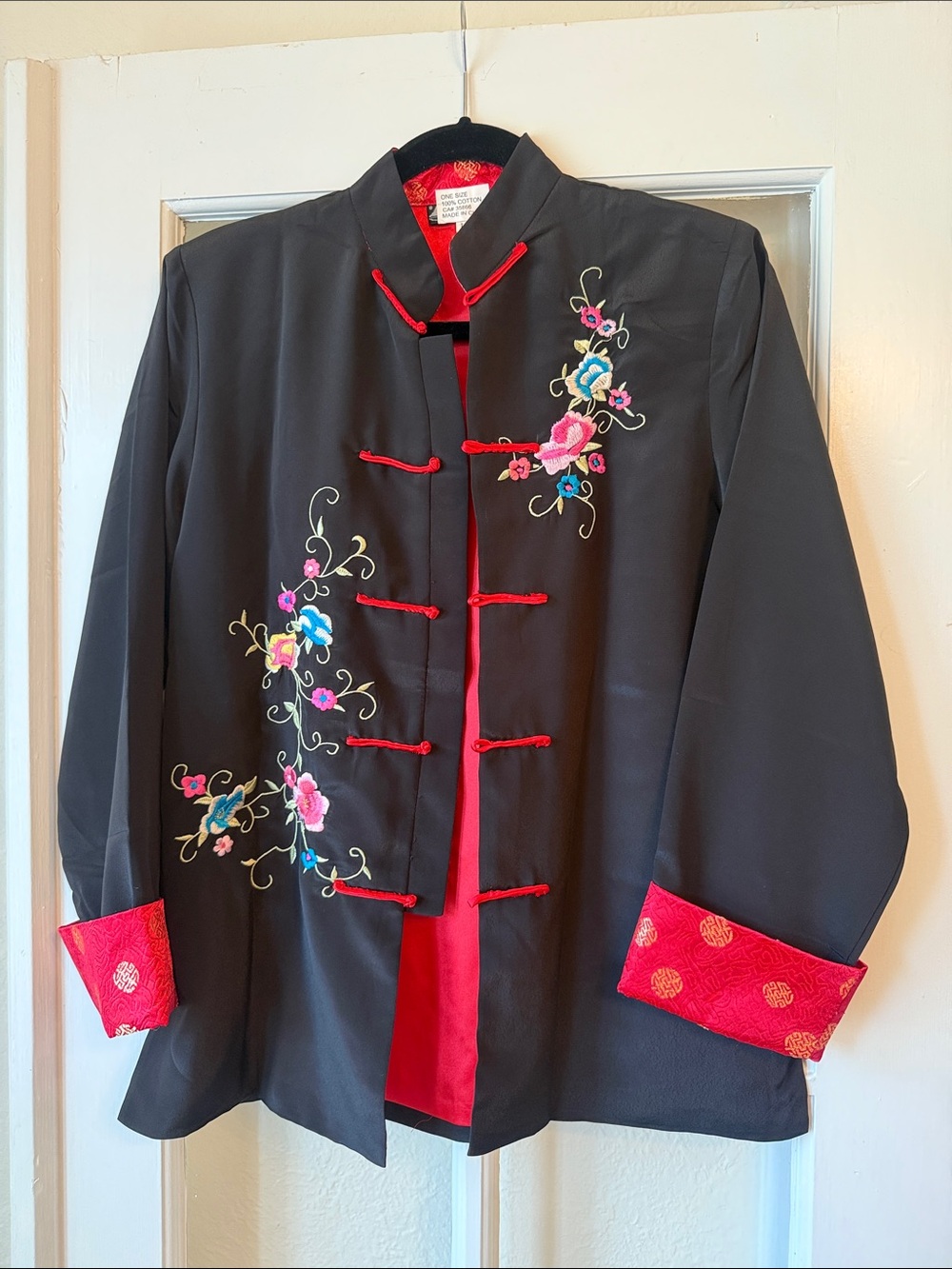 Embroidered Chinese Mandarin Collar Cotton Jacket